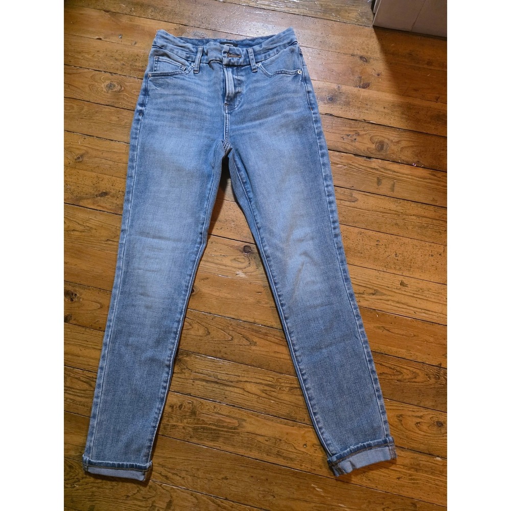 Express Conscious Edit Cropped Skinny Jeans Blue Mid‎ Rise Flexx Hyper Stretch S